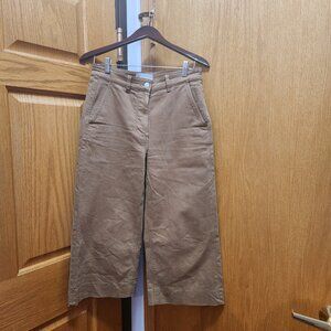 Everlane Women's Lightweight Wide-Leg Cropped Chino Pant, Size 6 Brown